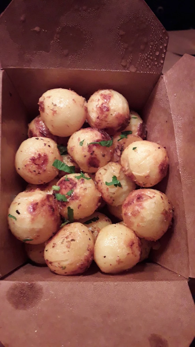 Roasted Parisienne Potatoes, Hangry Chicken