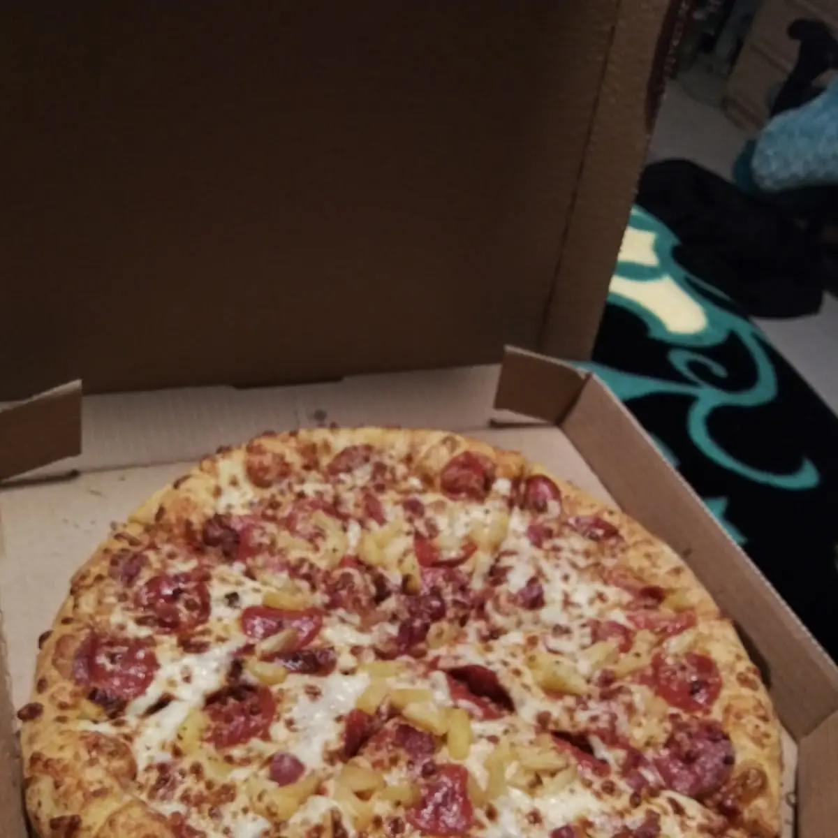 Pineapple Bacon Pepperoni Pizza Slice