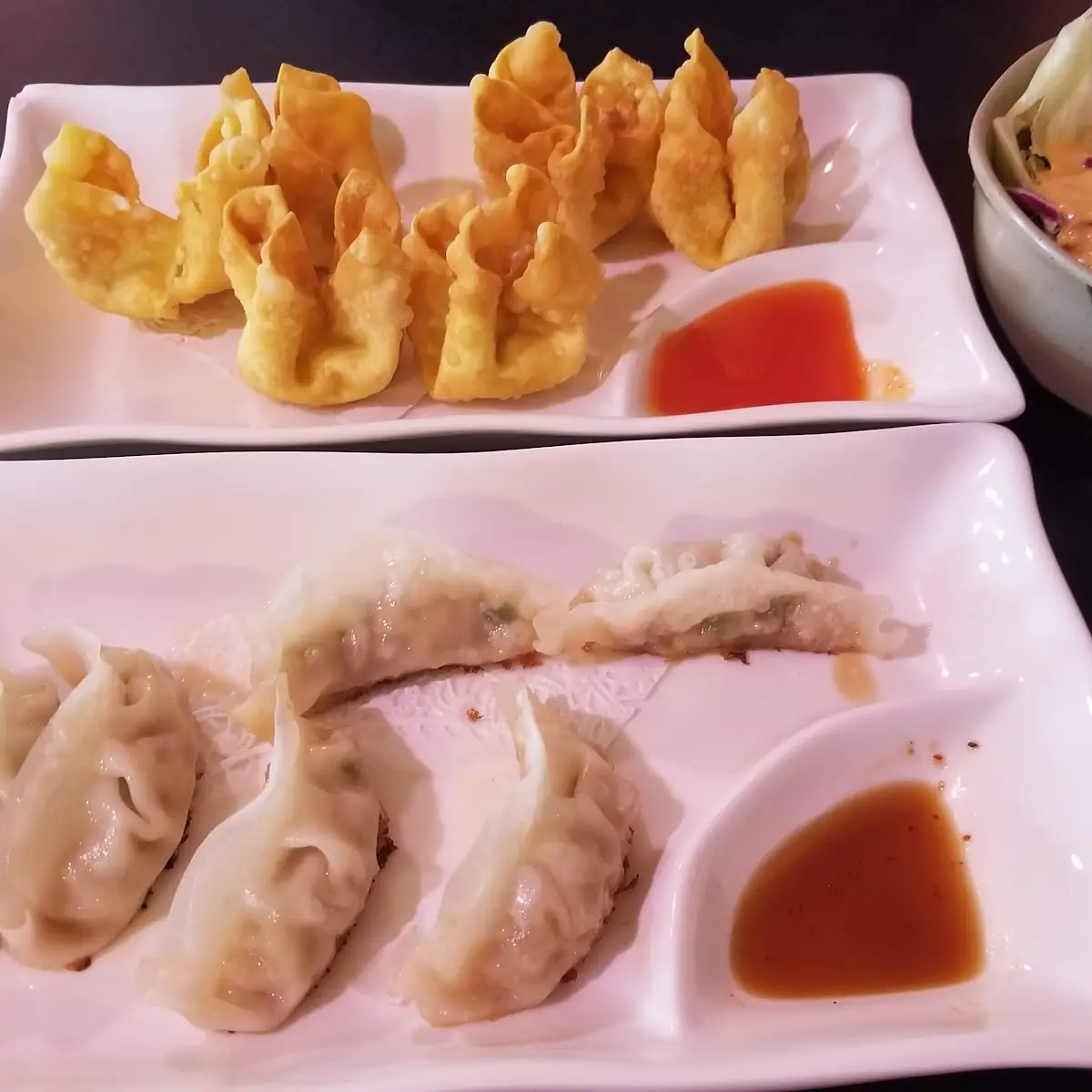 Gyoza and Crab Rangoon