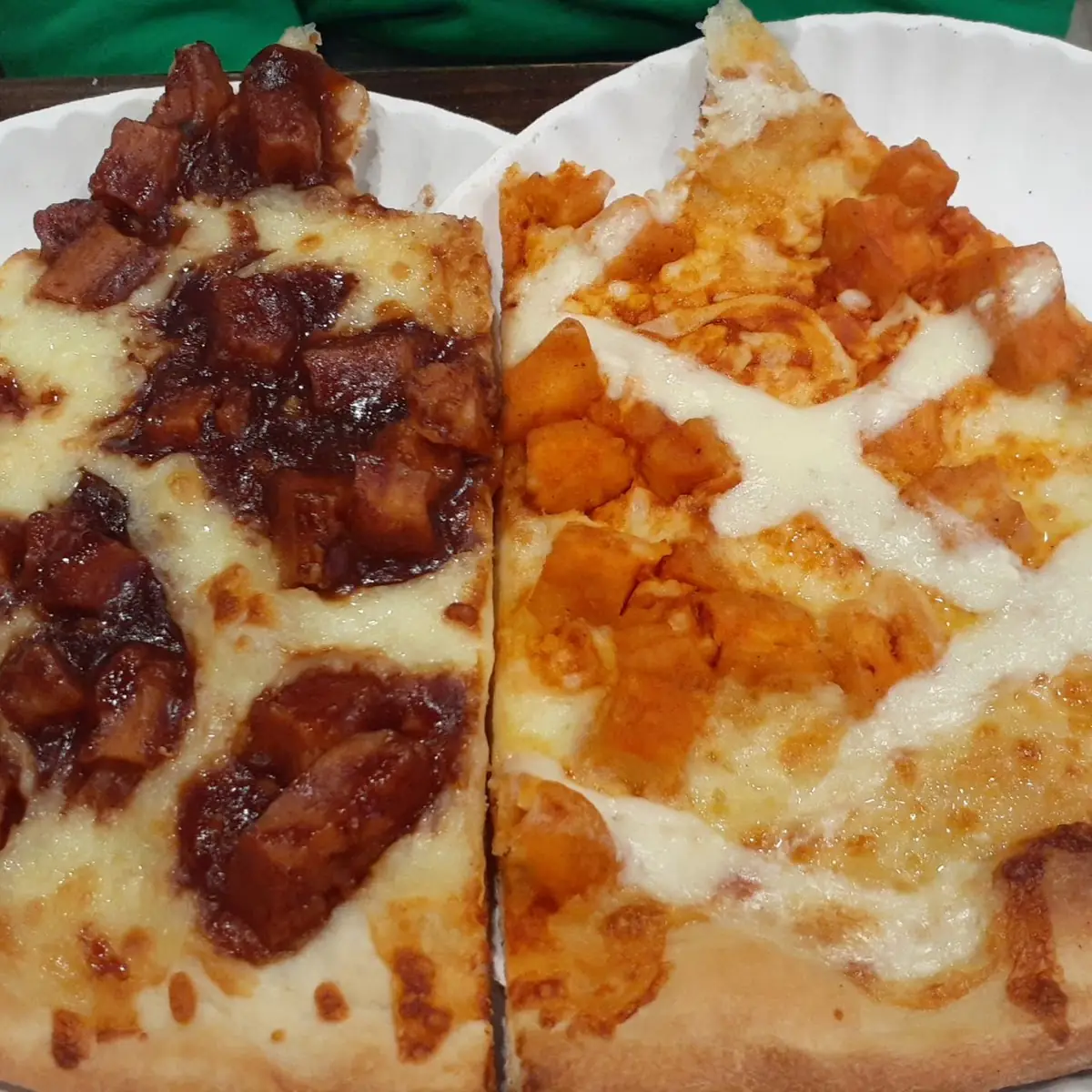 Chicken Bacon Ranch and Buffalo Chicken Pizza