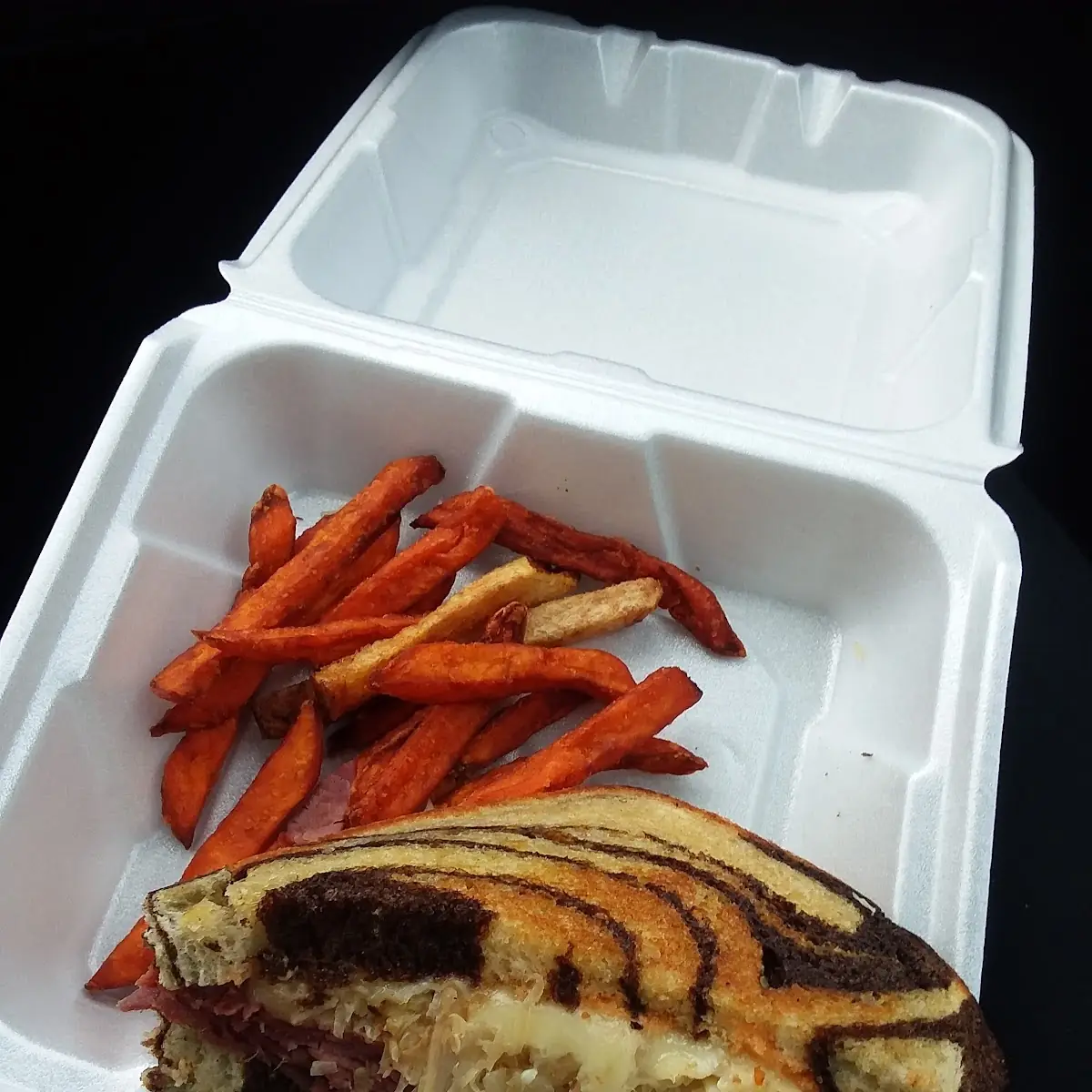 Reuben and Sweet Potato Fries