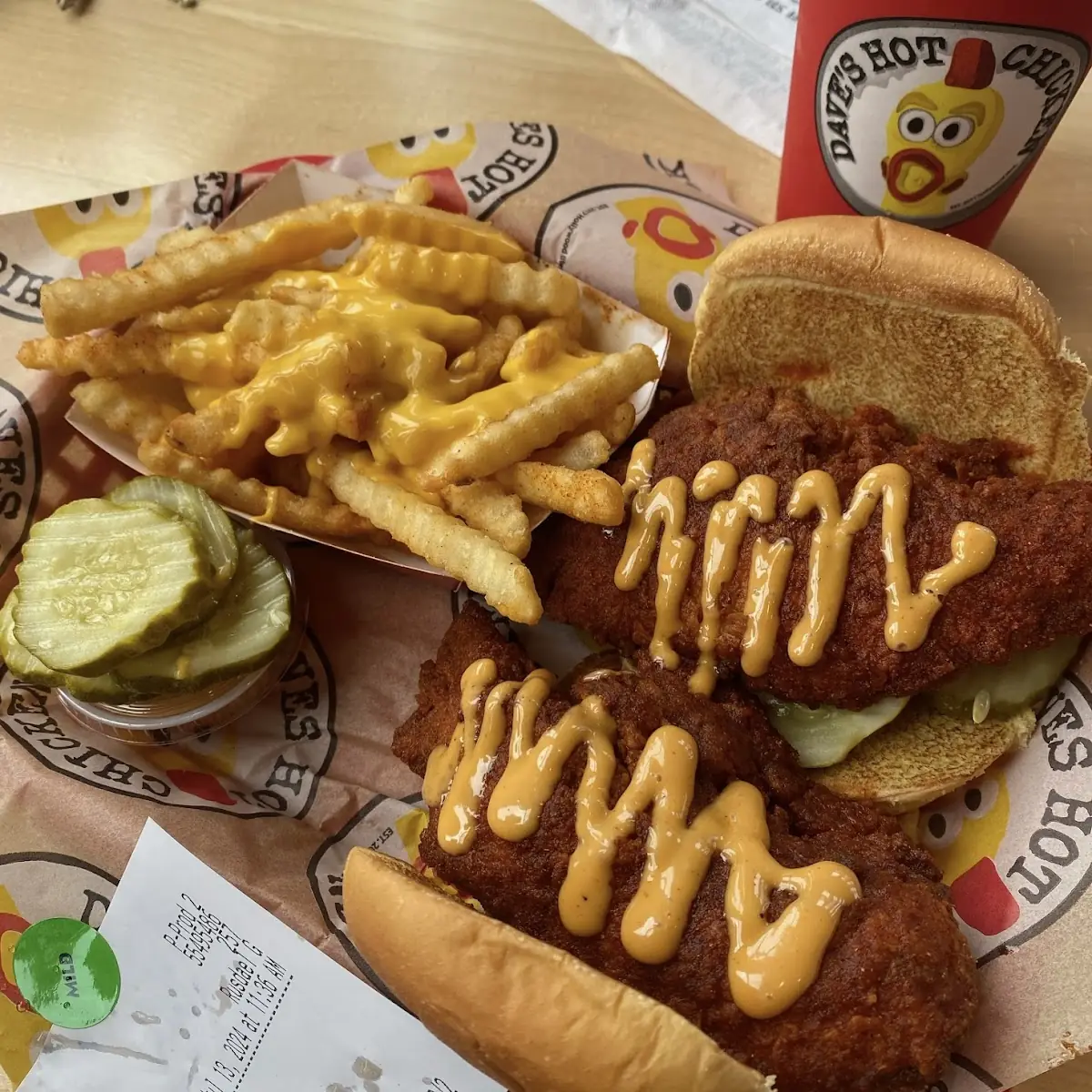 Dave's NOT Chicken Mini Sliders (Cauli) with fries