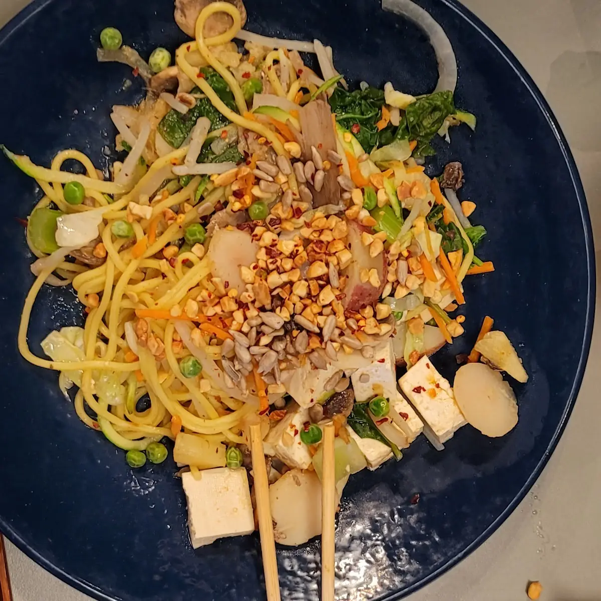 Mongolian Barbecue Tofu with Pad Thai Noodles