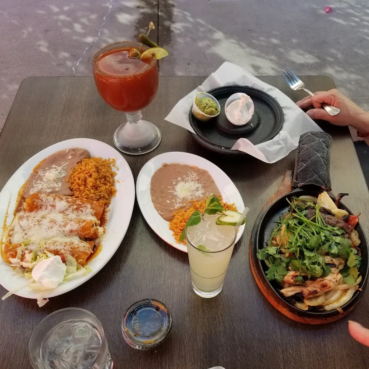 Steak Enchiladas and Sizzling Fajitas
