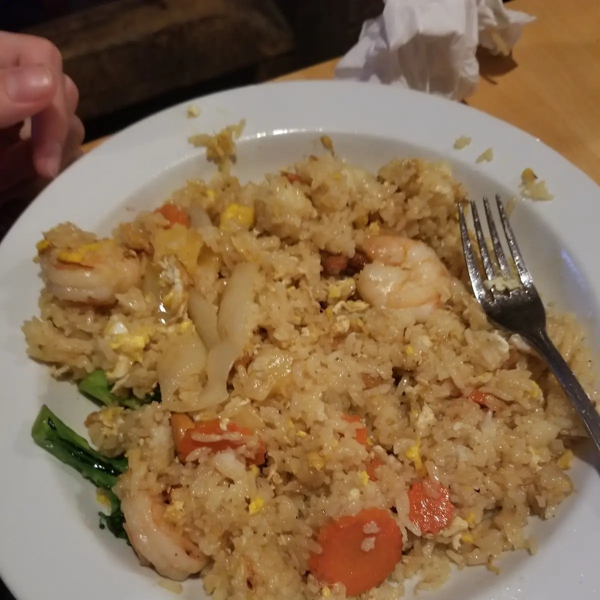 Half Left of Fried Rice with Shrimp