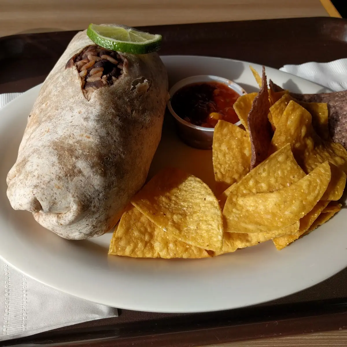 Carnitas Burrito and Chips