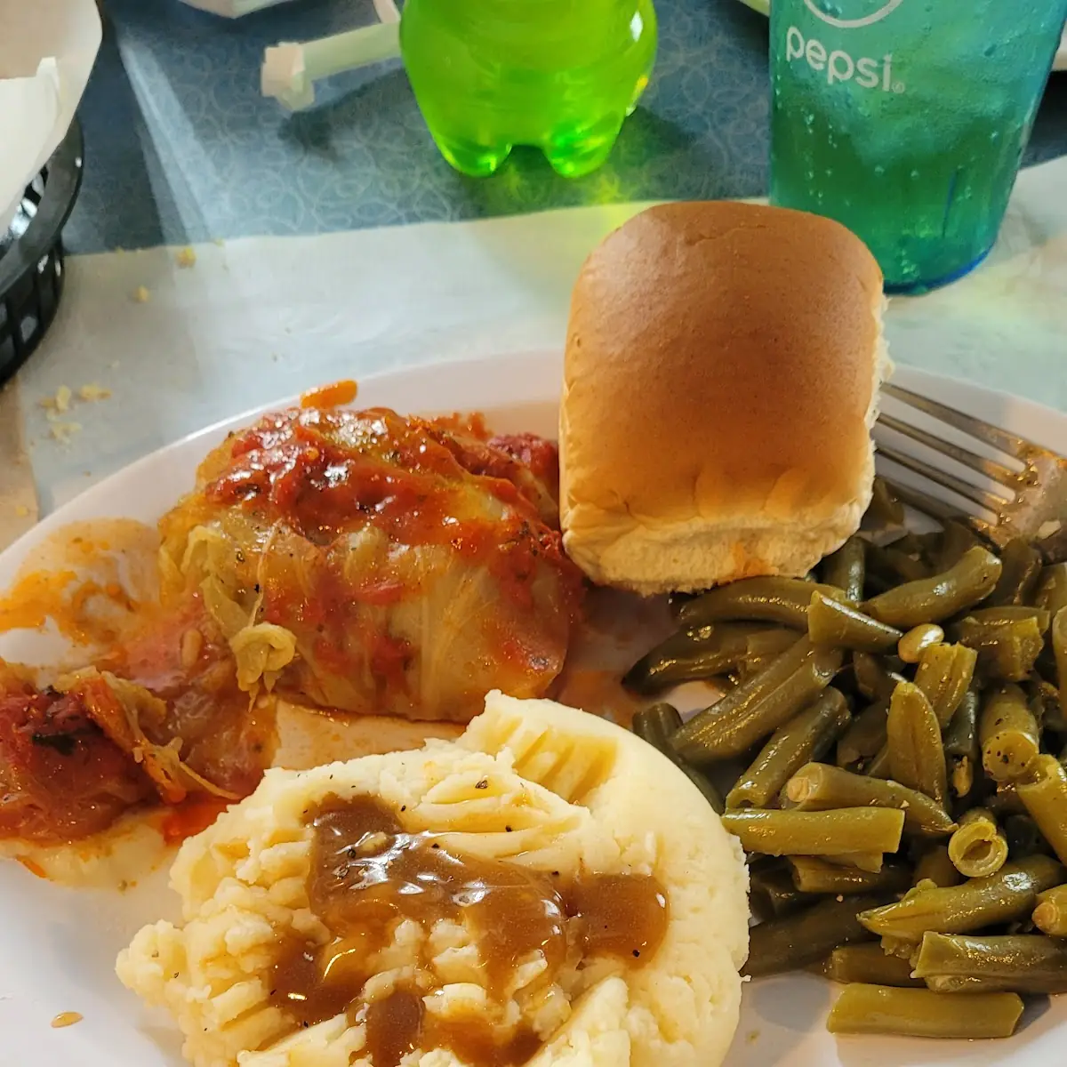 Mashed Potatoes and Gravy Green Beans