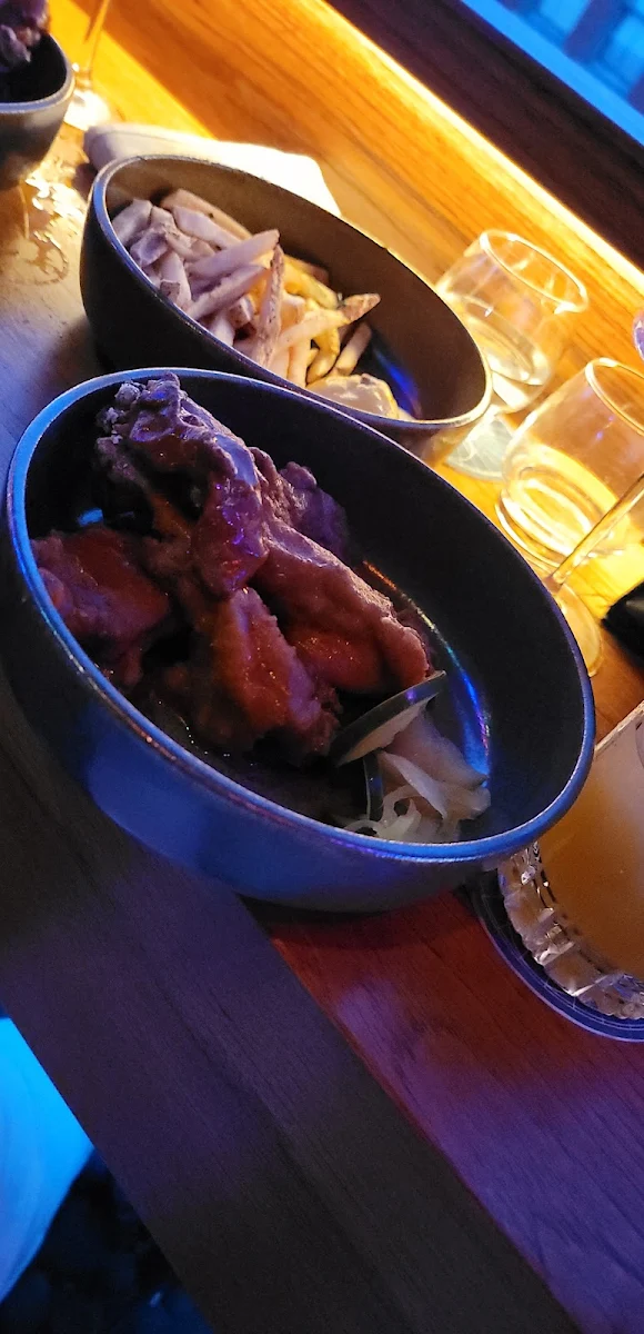 Duck Wings and Truffle Fries