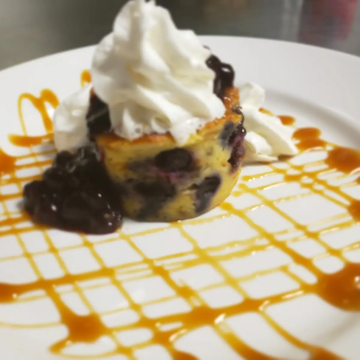 Double Blueberry Bread Pudding