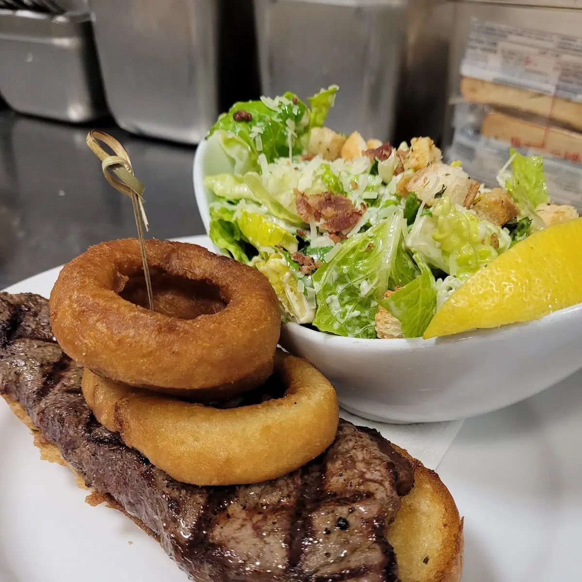 Steak Sandwich with Caesar Salad