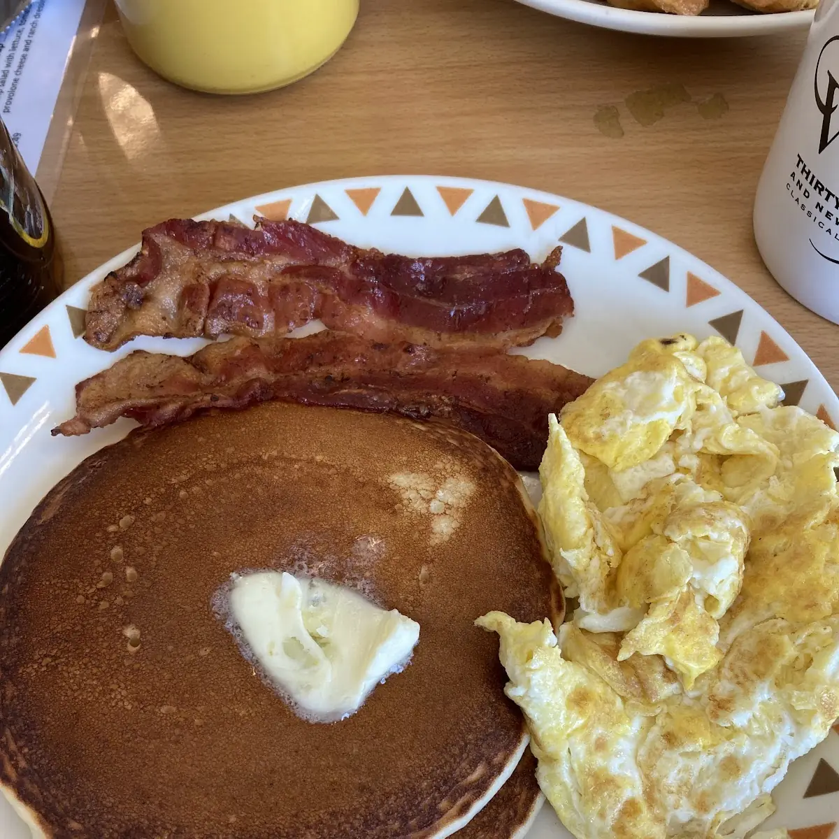 Pancakes Eggs and Bacon