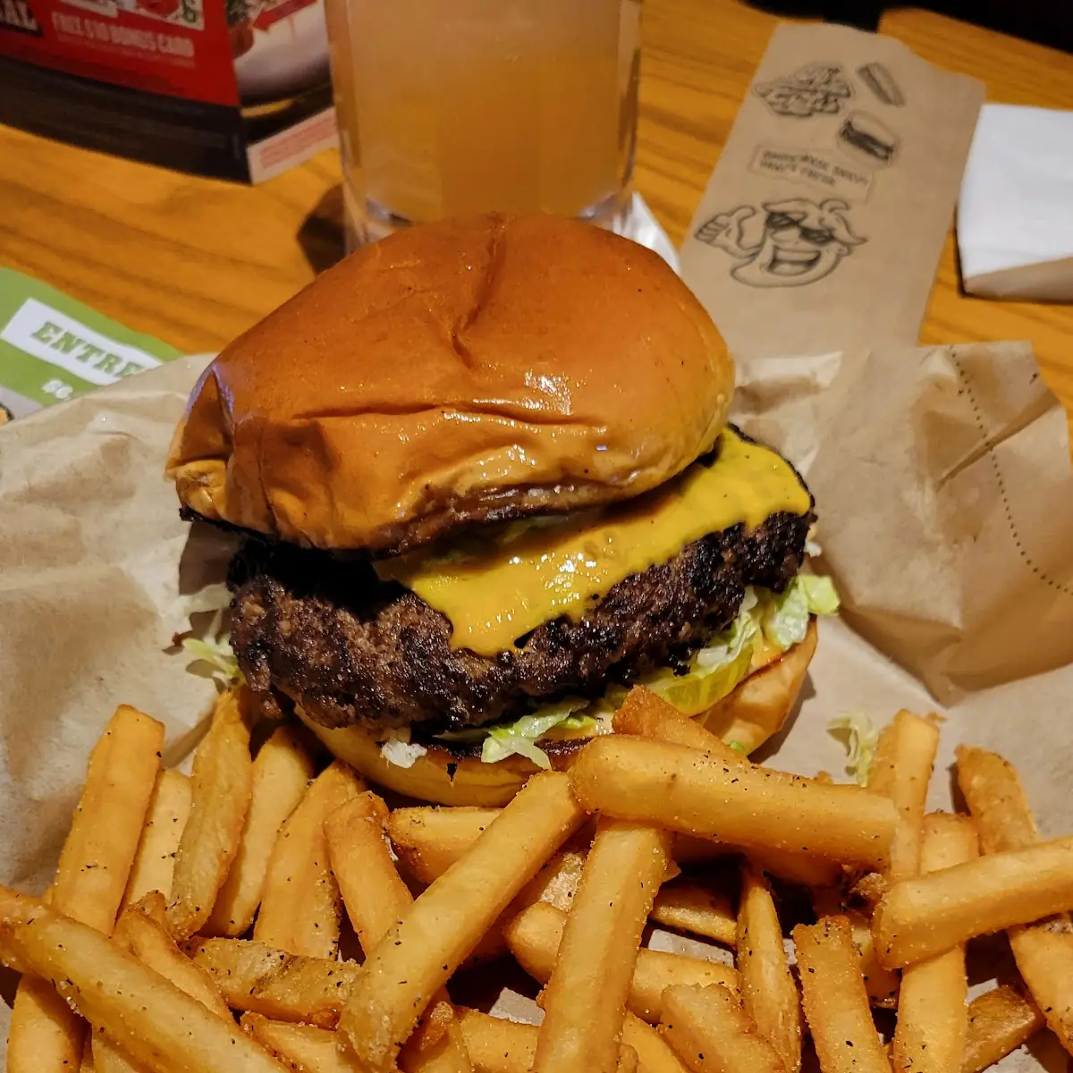 Cheese Burger and Fries