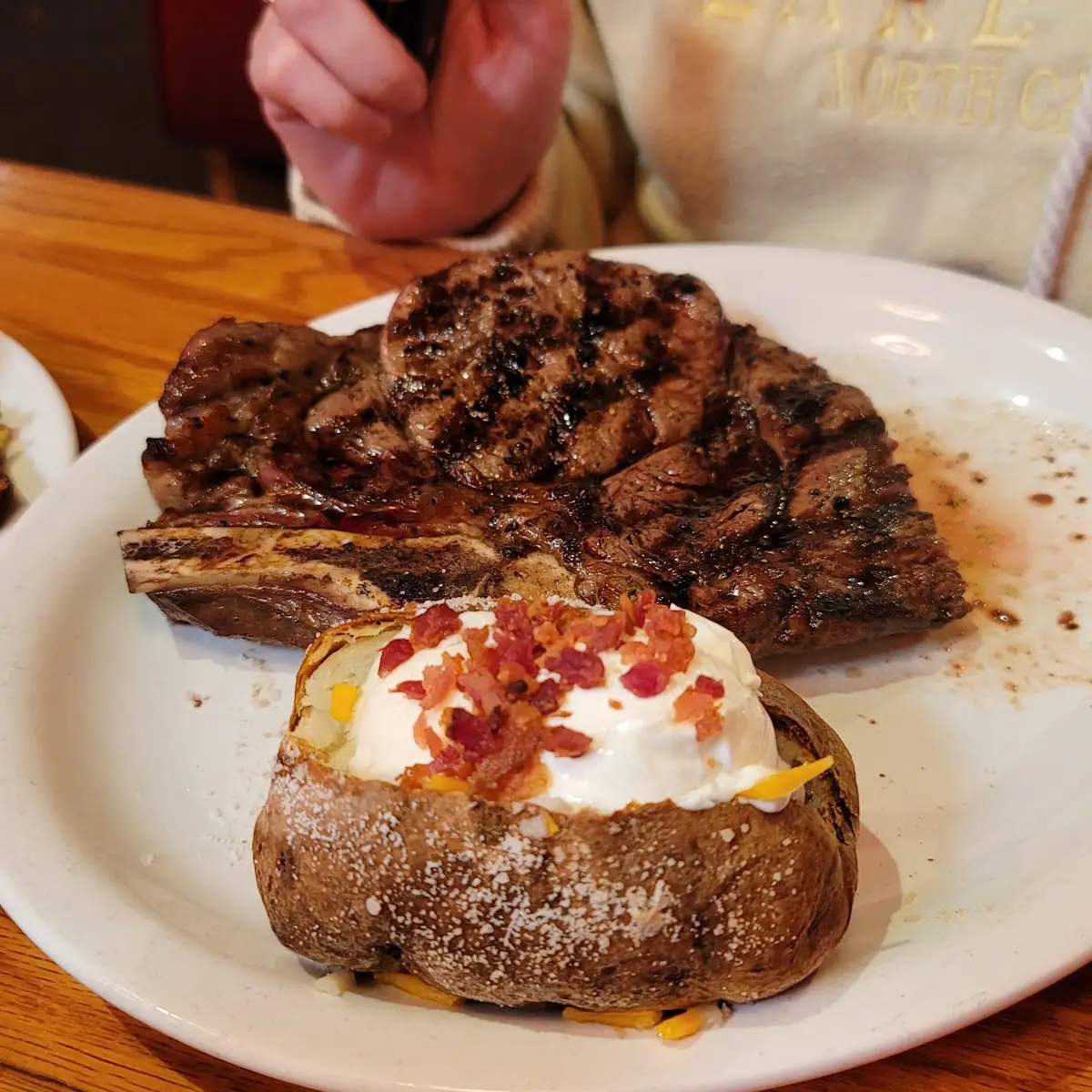 12 Oz Ribeye and a Loaded Baked Potato