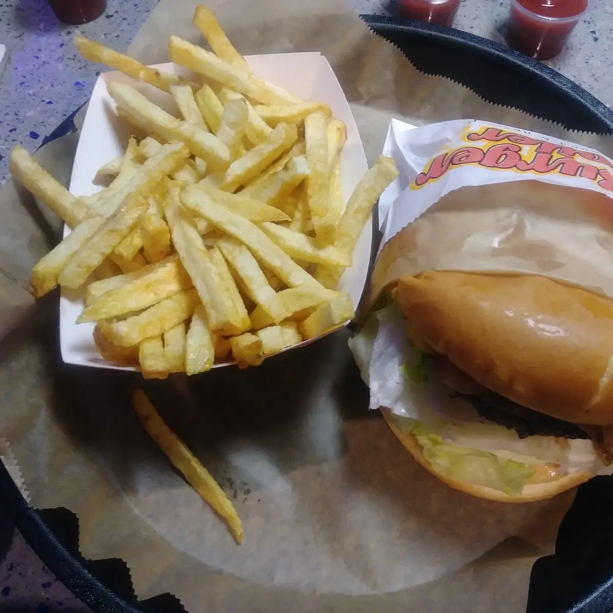Bacon Cheeseburger and Fries