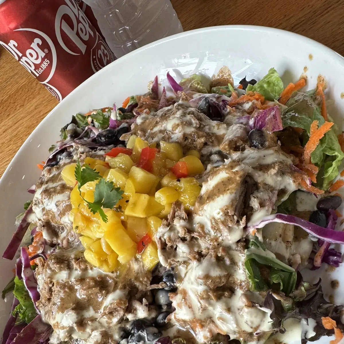 Jerk Chicken Bowl Half Rice Half Salad