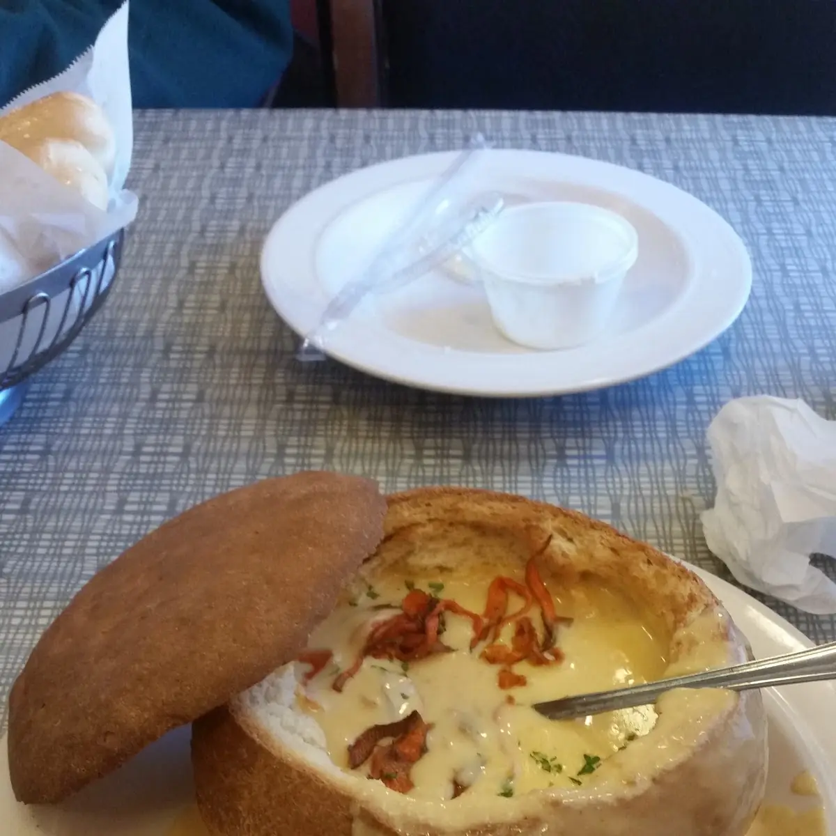 Lobster Bisque in a Bread Bowl