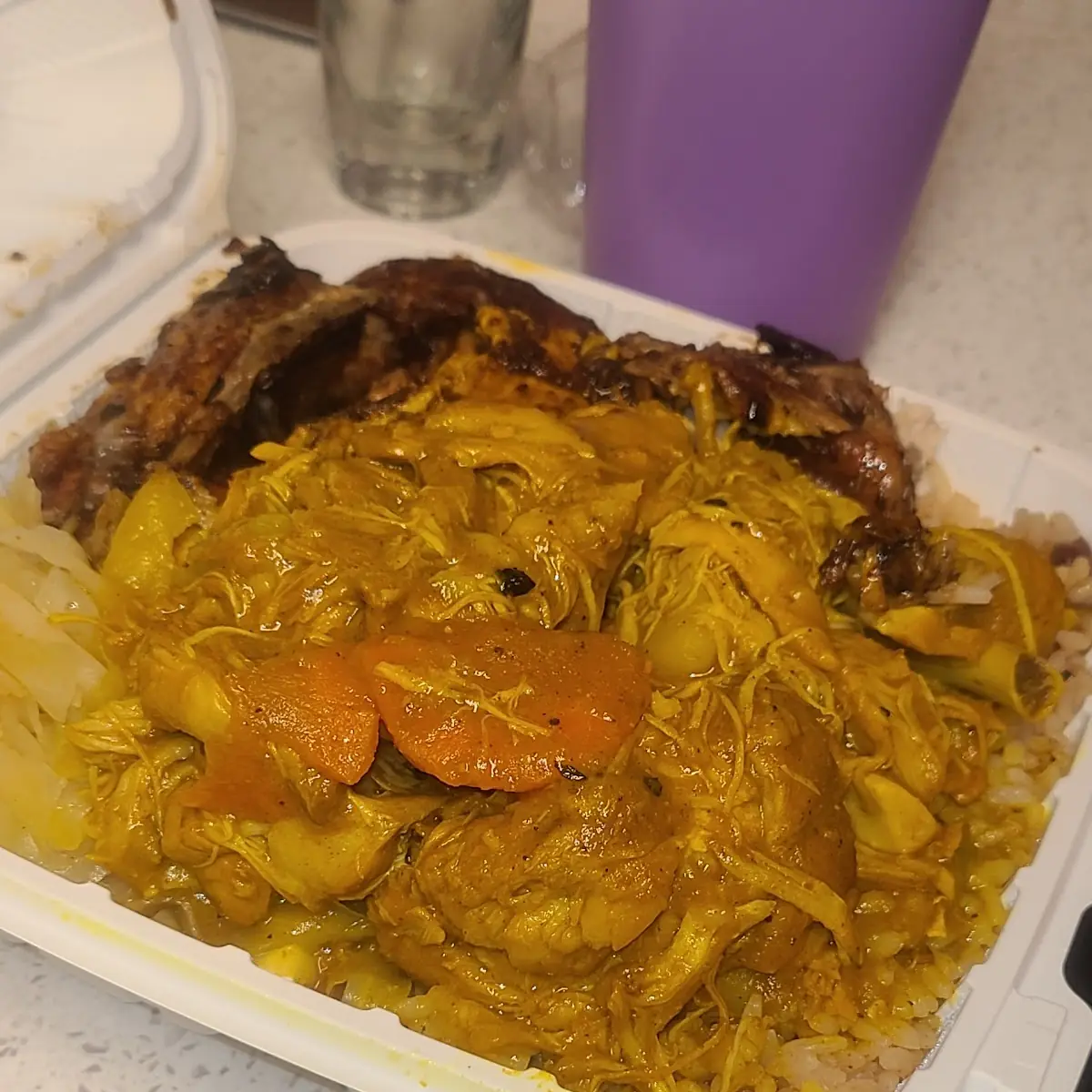 Half Jerk Half Curry Chicken