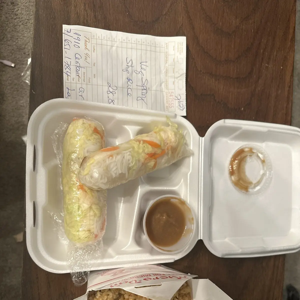 Shrimp Fried Rice and Spring Rolls