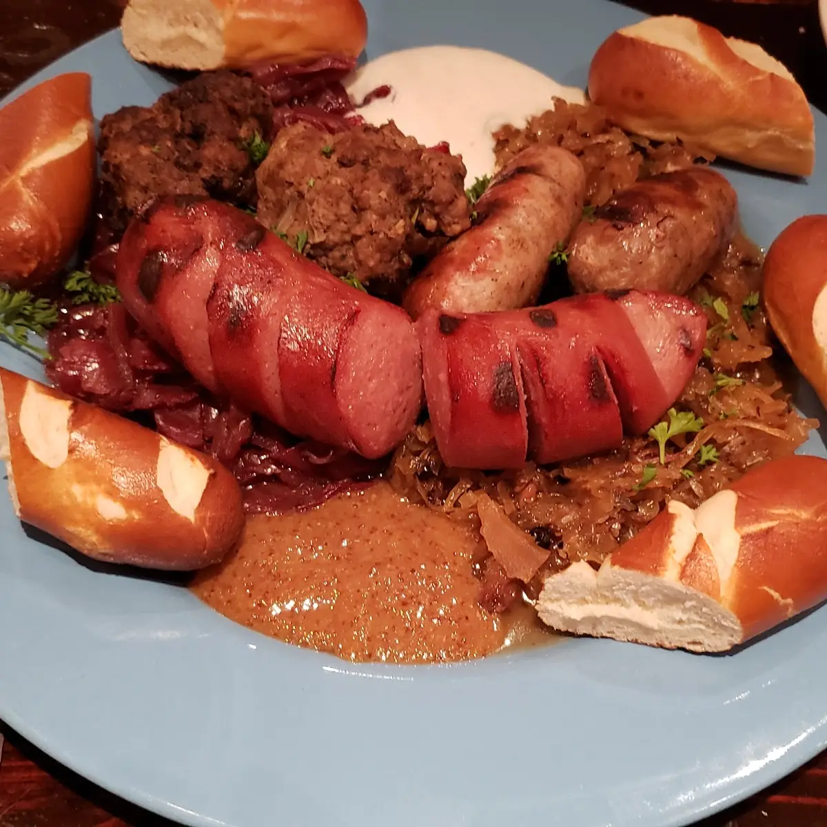 Sausage and Bratwurst Sampler Platter