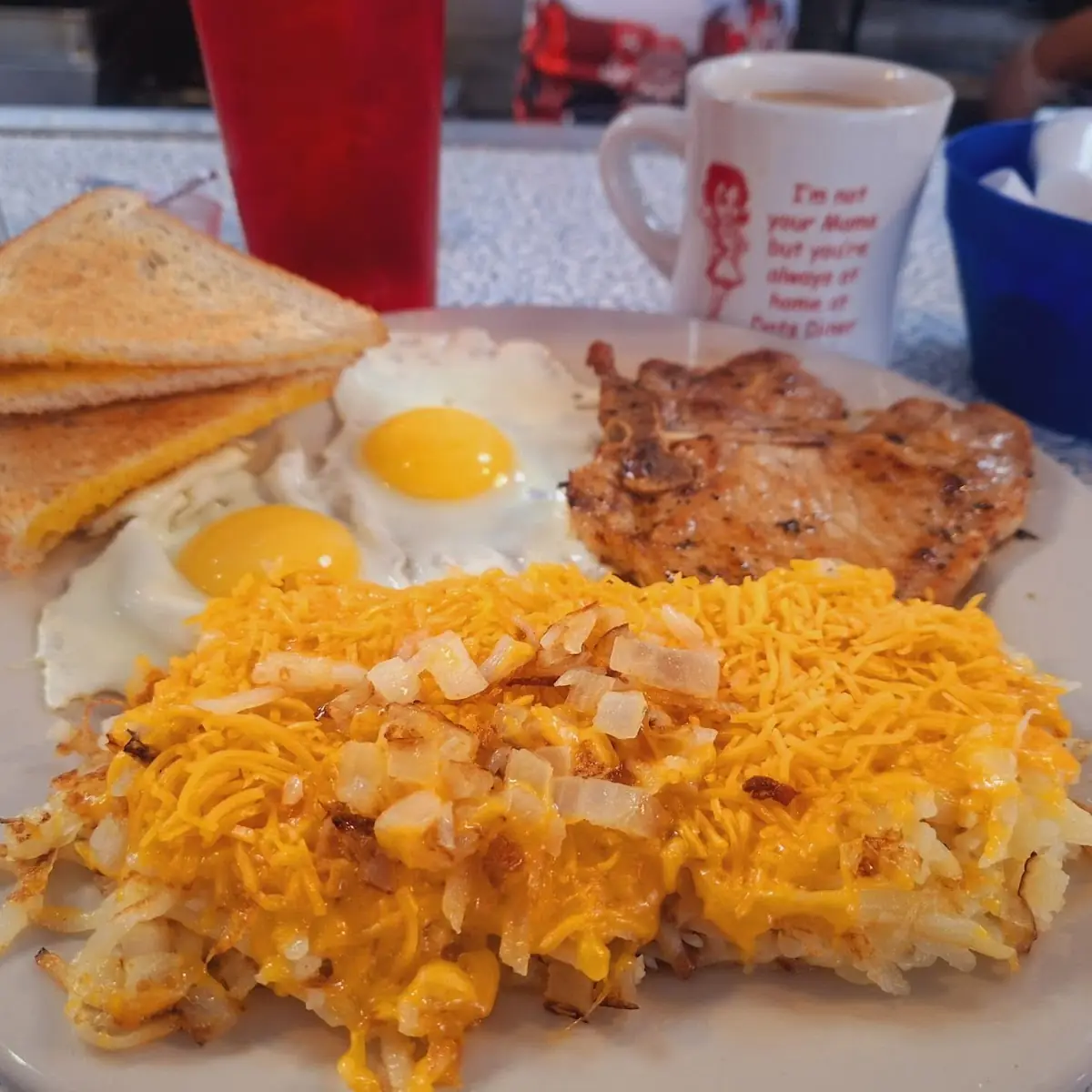 Eggs Hashbrowns and Toast Combo