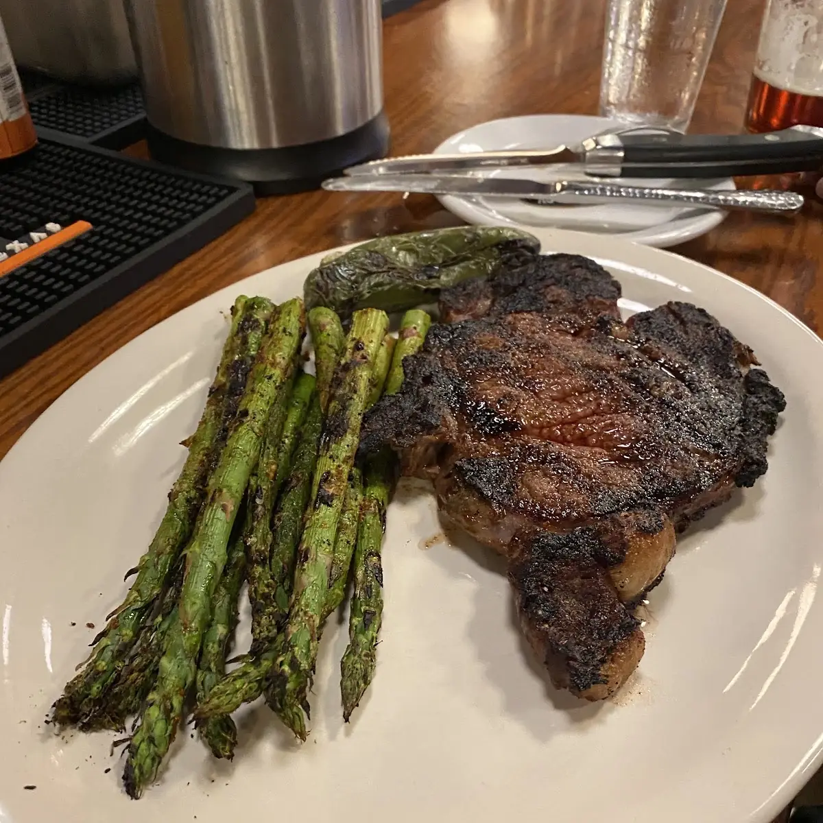 Shared Ribeye Steak and Grilled Shrimp