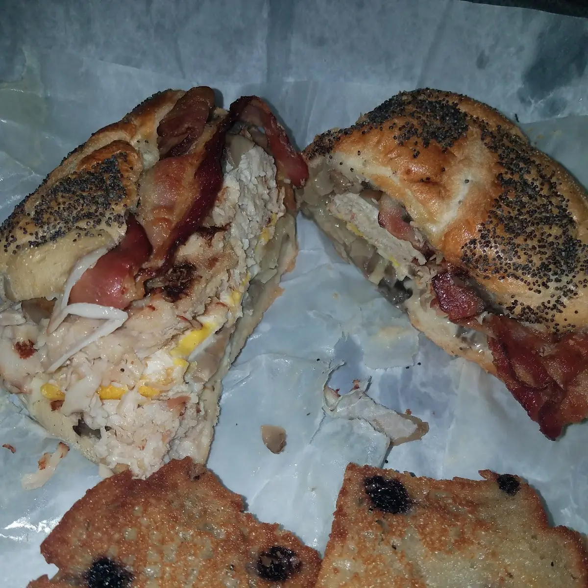 Turkey Egg and Cheese with Bacon on a Hard Roll