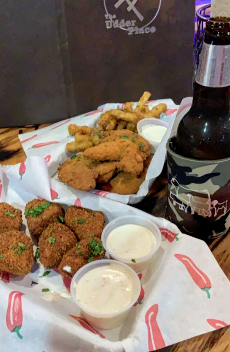 Mac and Cheese Bites and Chicken Strips