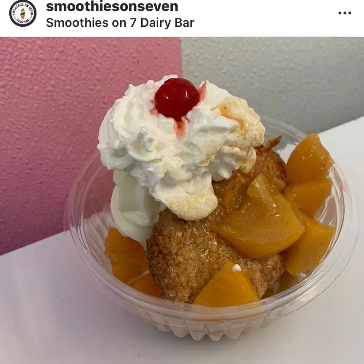 Warm Peach Cobbler Sundae