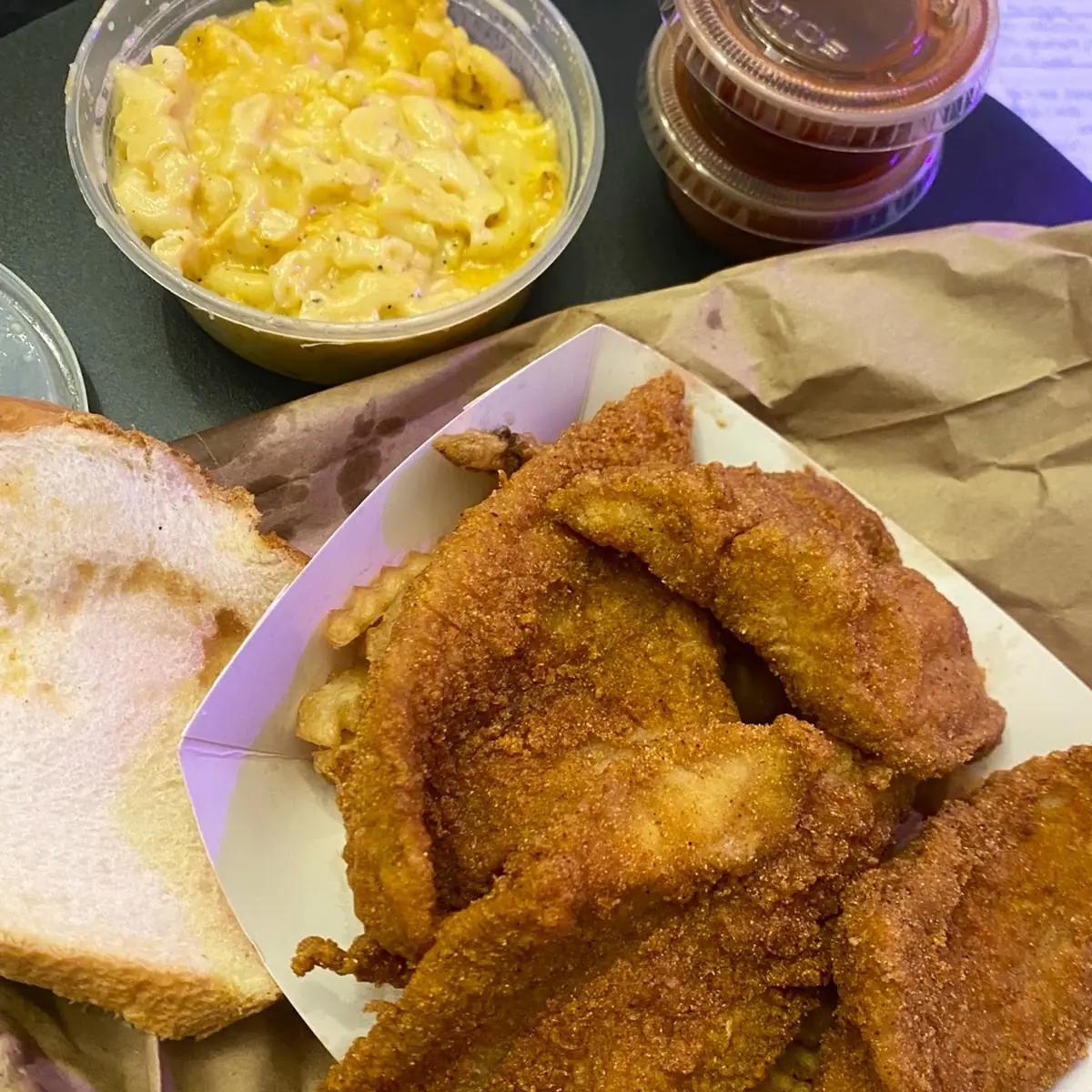 Fried Catfish Mac and Cheese
