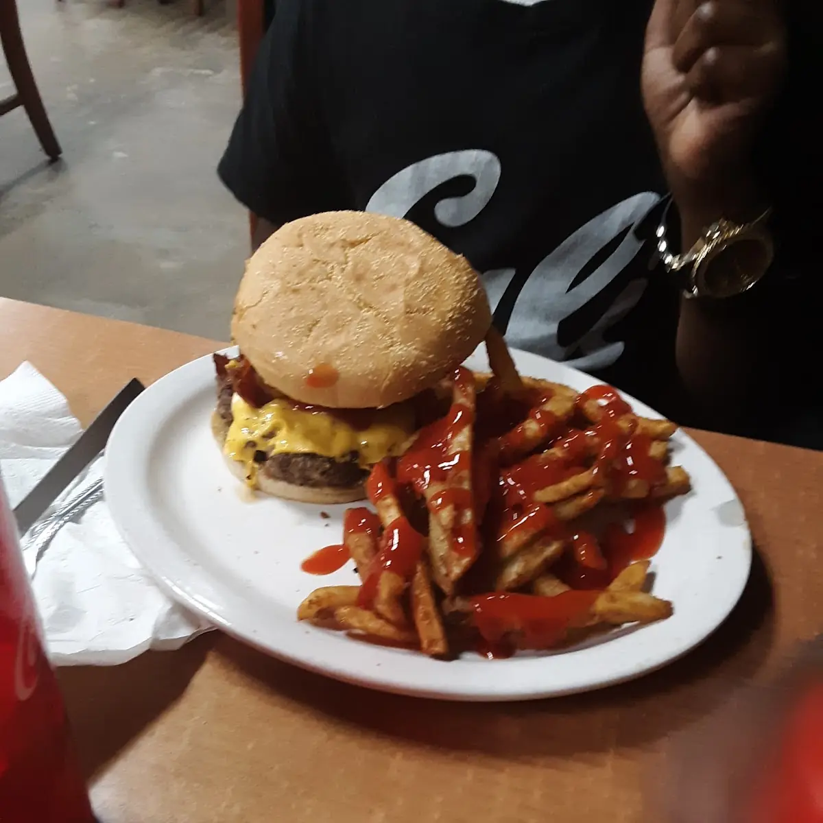 Bacon Double Burger and Fry