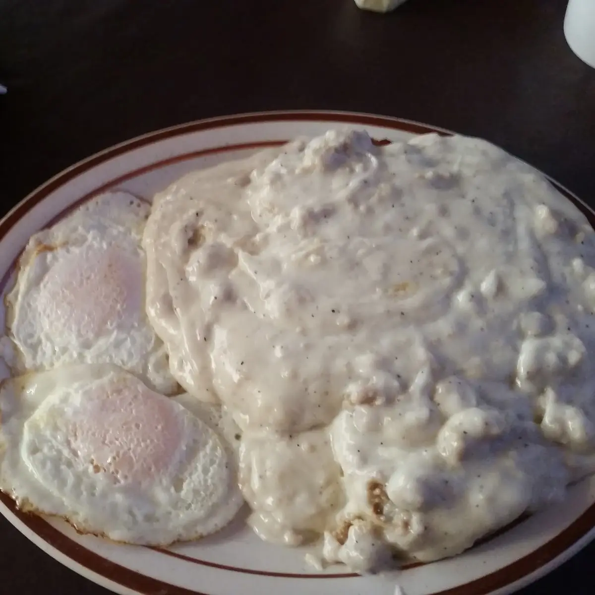 Biscuits & Gravy with 2 Eggs Any Style