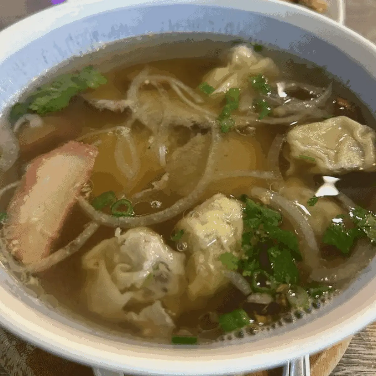 Hot Pho with Wontons and BBQ Pork