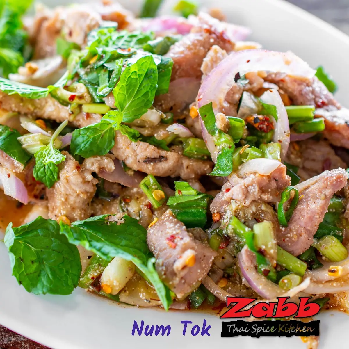 Num Tok Choice of Beef or Pork