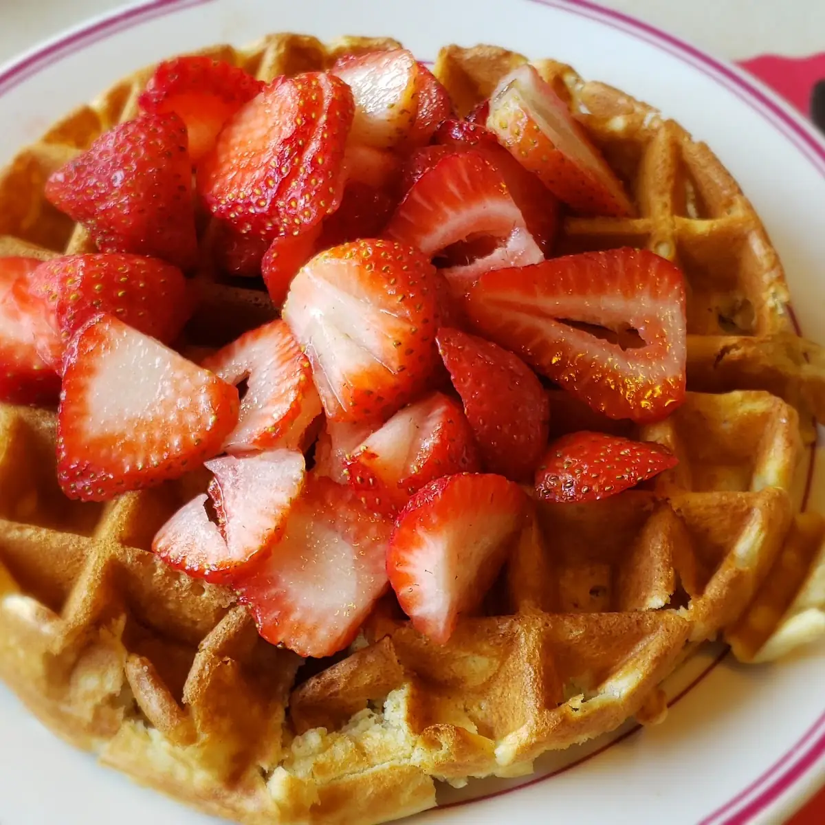 Belgian Waffles with Fresh Strawberries