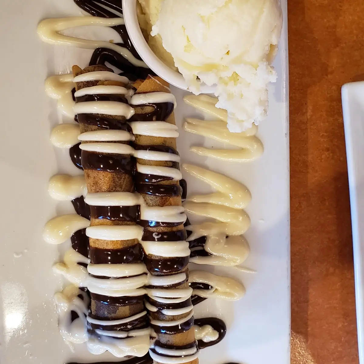 Red Velvet Filled Cigars with Chocolate Sauce