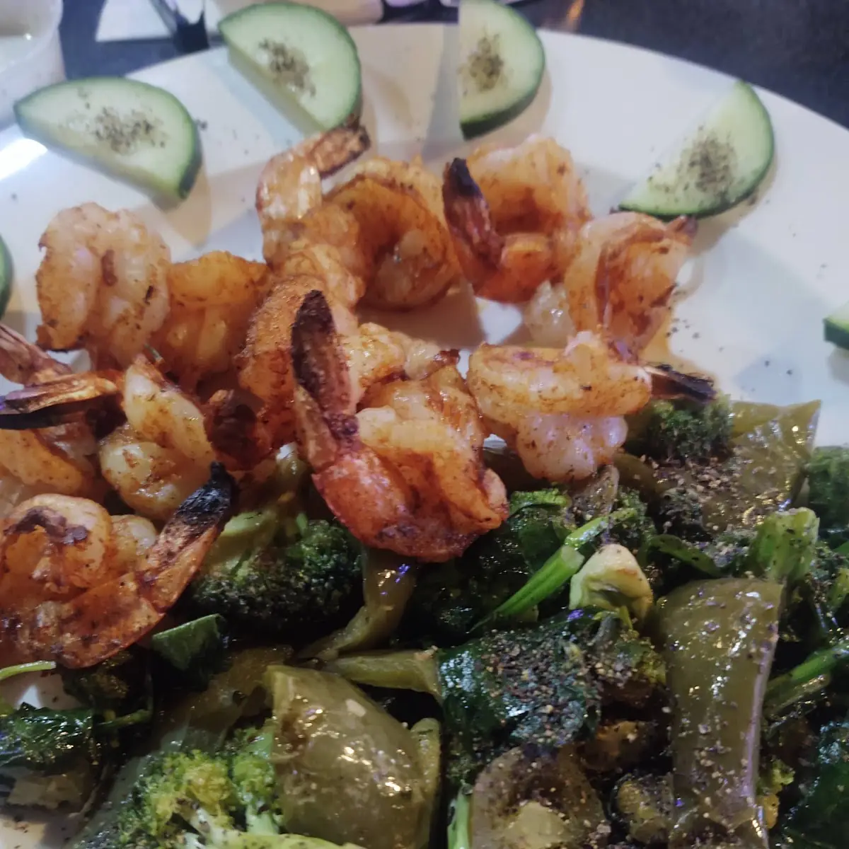 Grilled Shrimp and Spinach