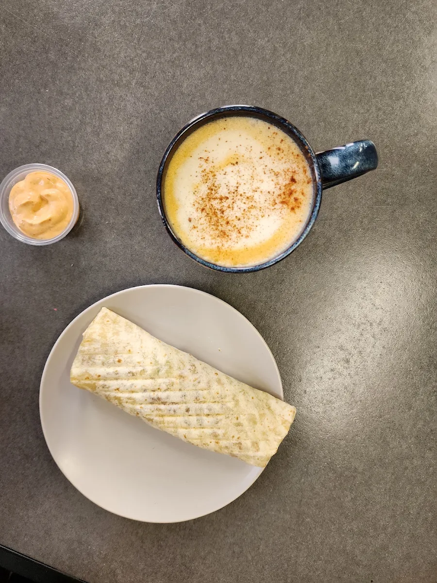 Breakfast Burrito and Latte
