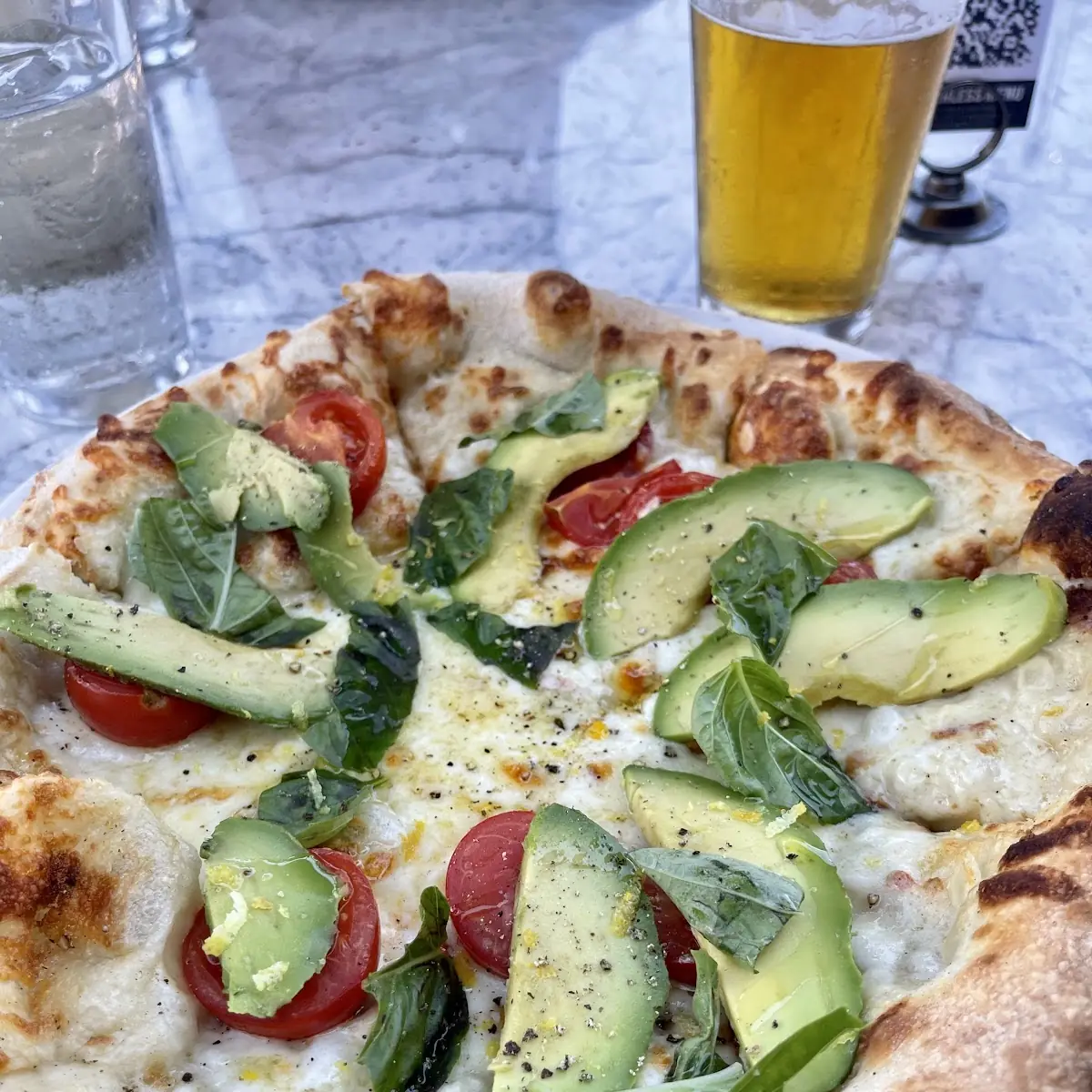 Margherita Pizza with Avocado Slices