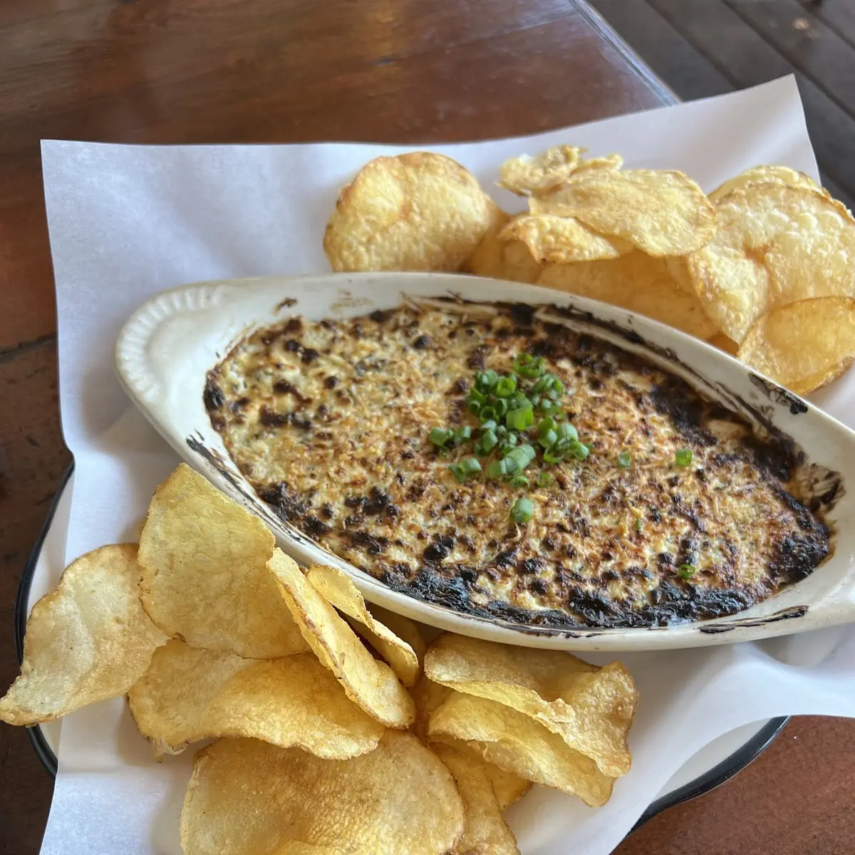 Artichoke Dip with Kennebec Potato Chips