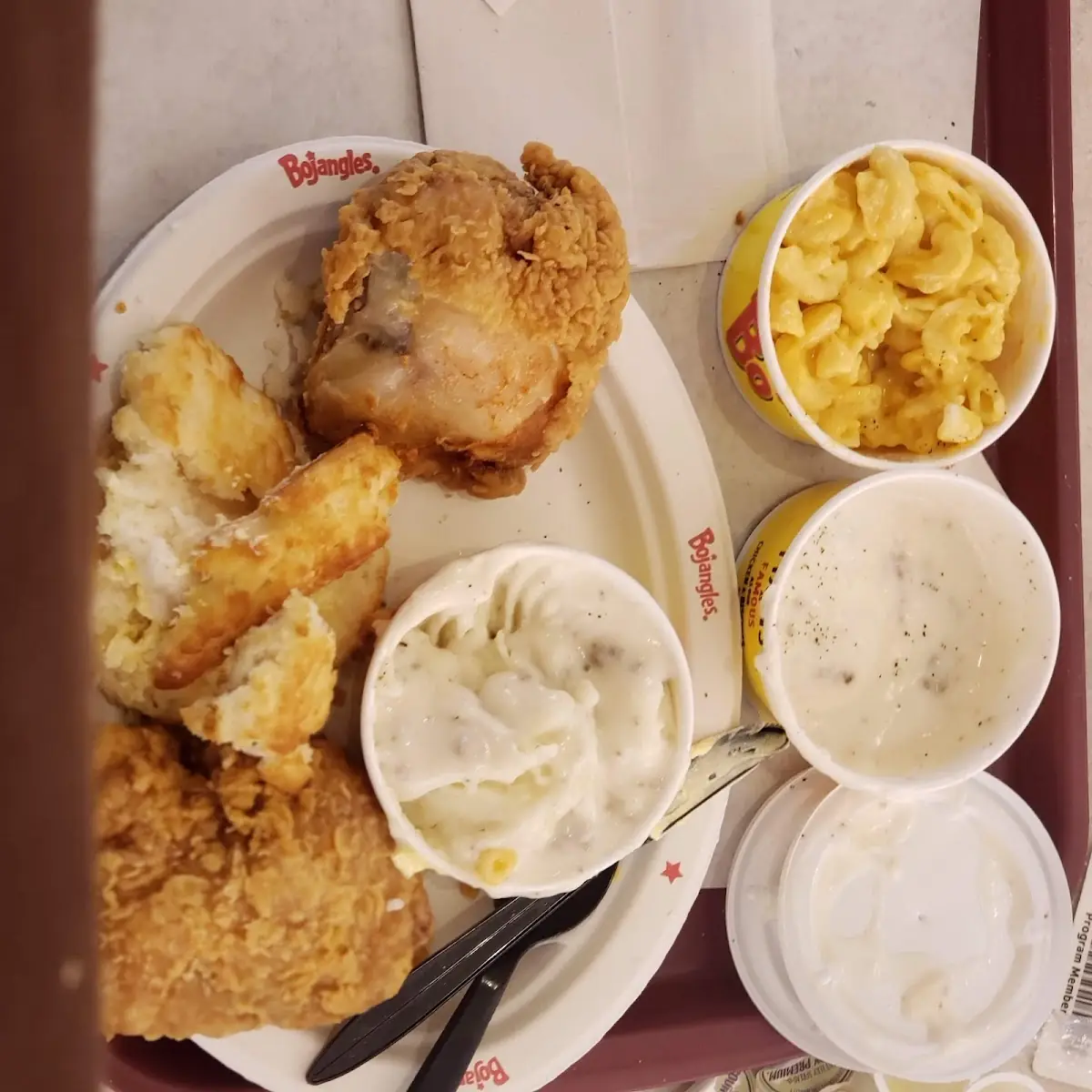 2 Piece Chicken Dinner with Mashed Potatoes & Gravy & Mac & Cheese