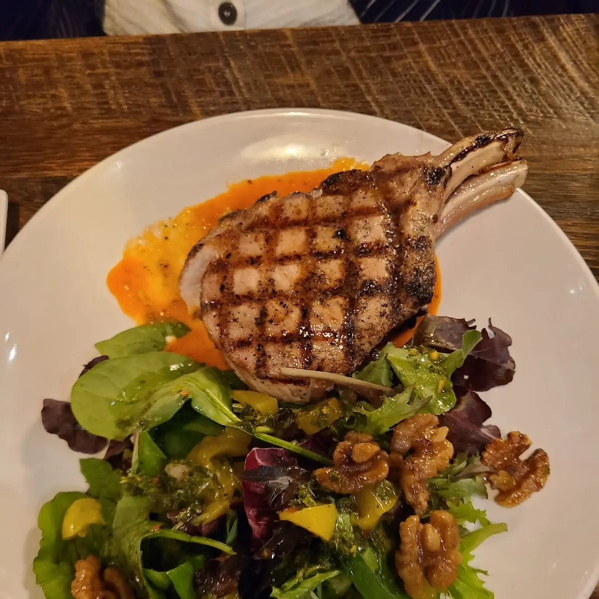 Pork Chop with Peach Reduction