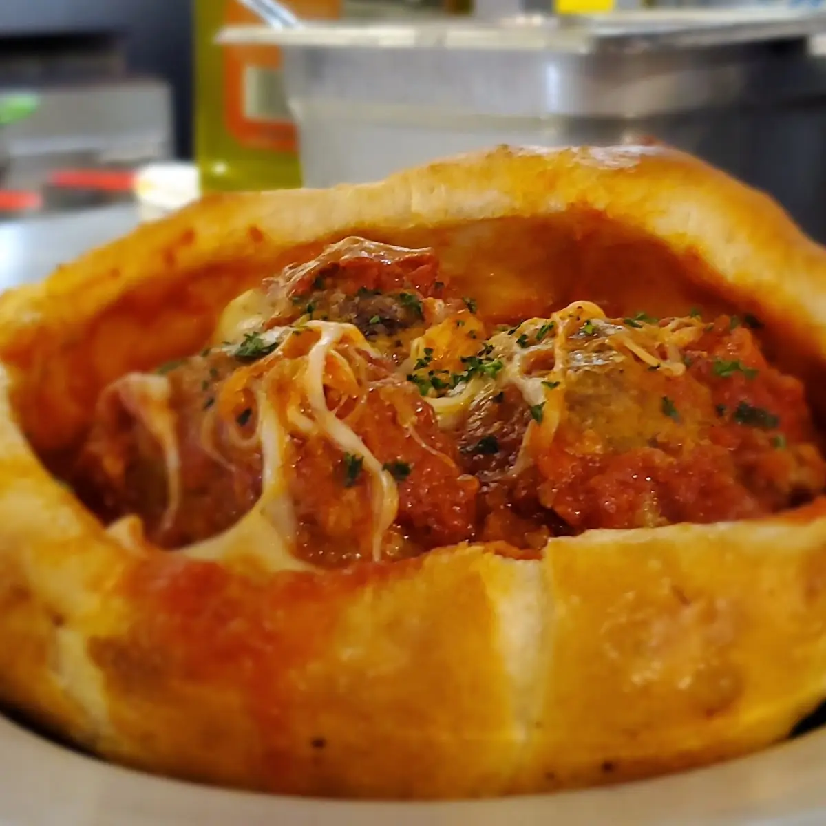 Chicago Style Meatball Pizza
