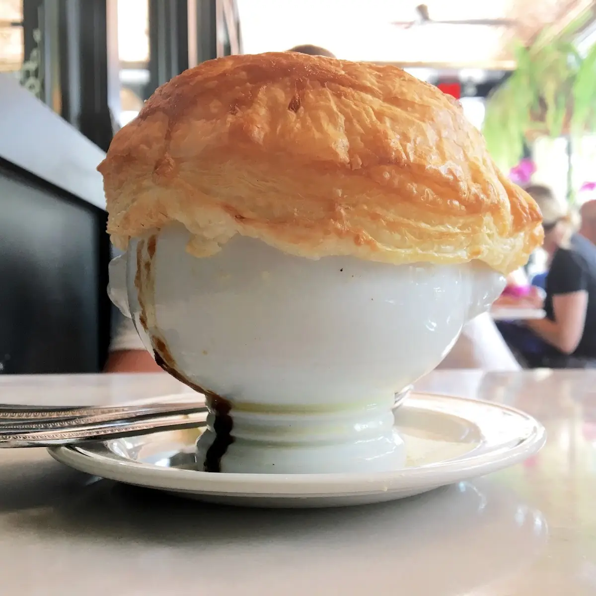 Tomato Soup with Puff Pastry and Side Salad