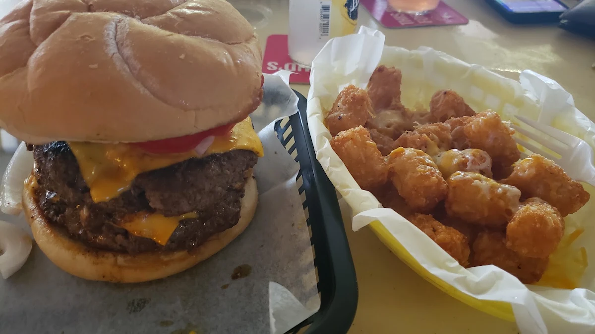 Double Cheeseburger and Cheese Tots