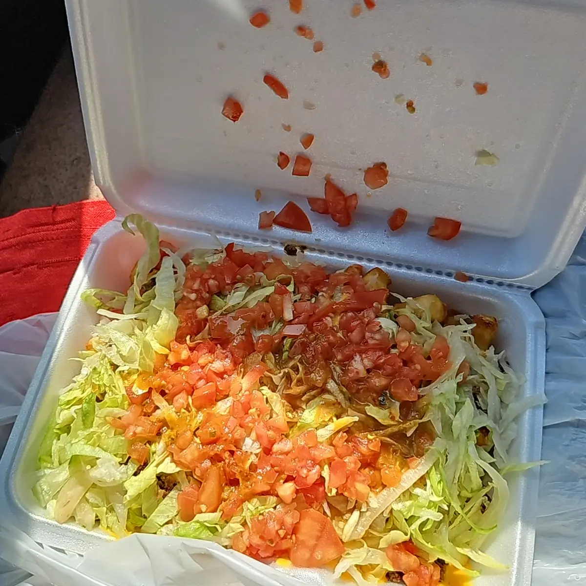 Fries with Beef Taco Salad