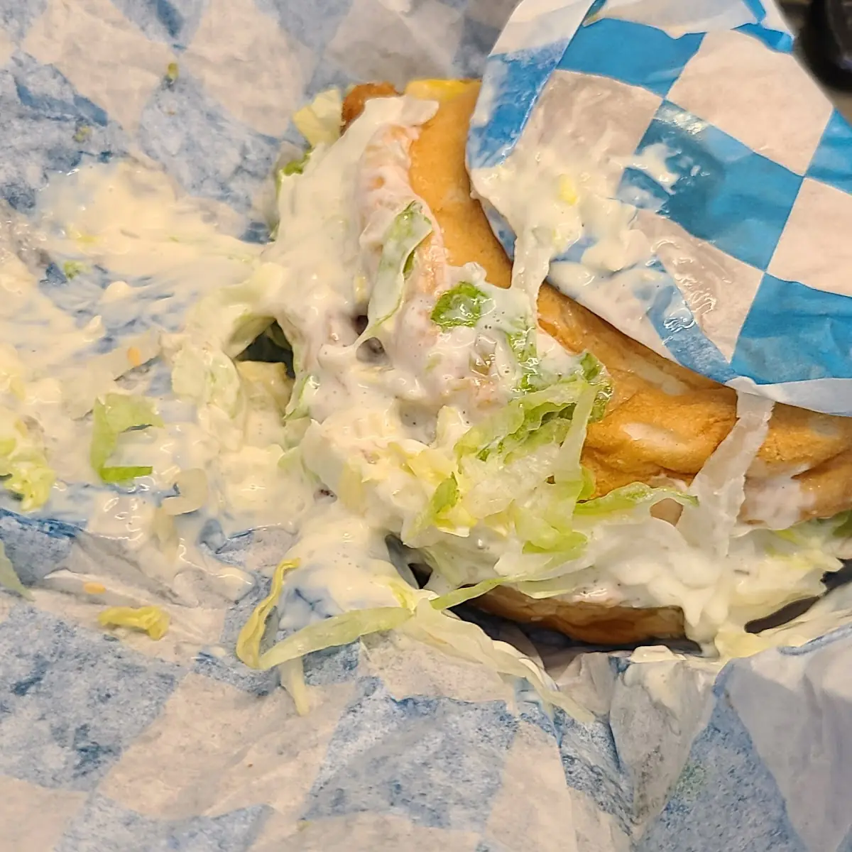 Disgustingly Put Together Fish Sandwich
