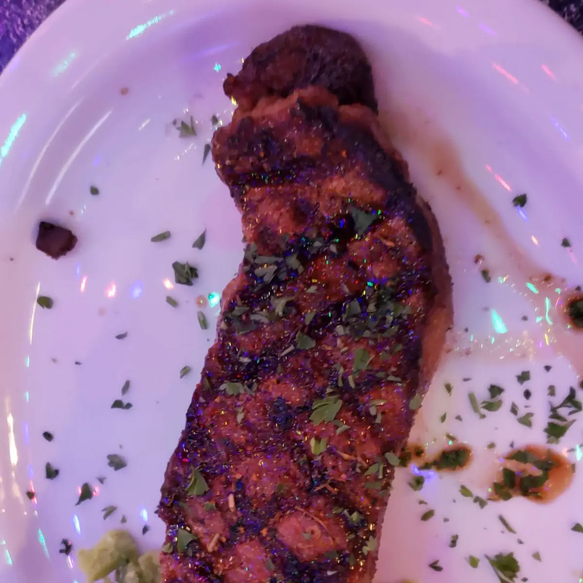 Strip Steak with Mashed Potatoes