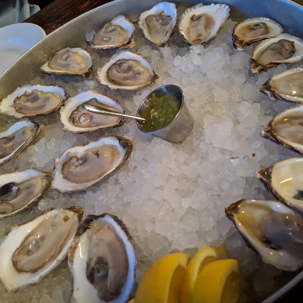 Oysters on the Half Shell Three Varieties