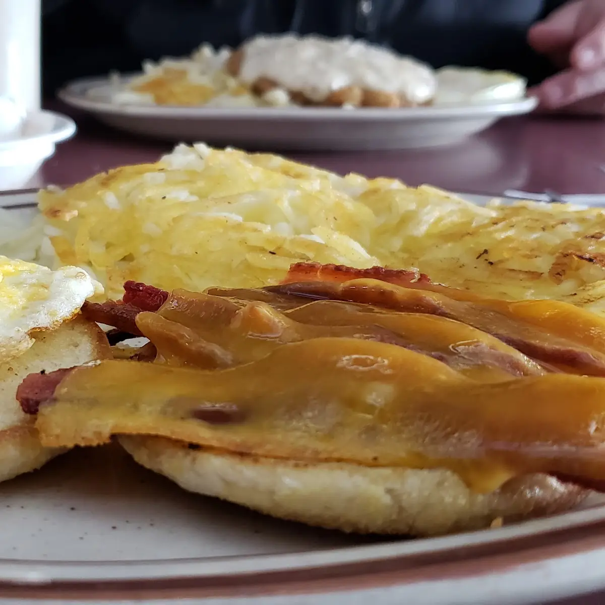 Bacon Cheddar & Egg Breakfast Sandwich with Hashbrowns