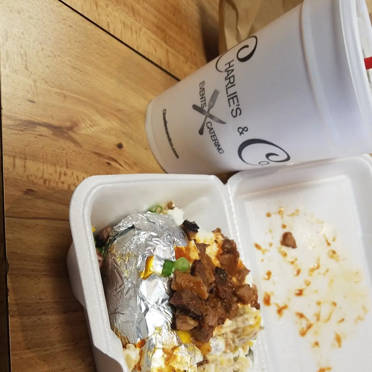 Chop Beef Baked Potato